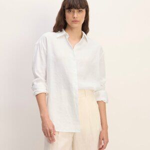 Everlane - The Boyfriend Shirt in Linen - in White / Size L